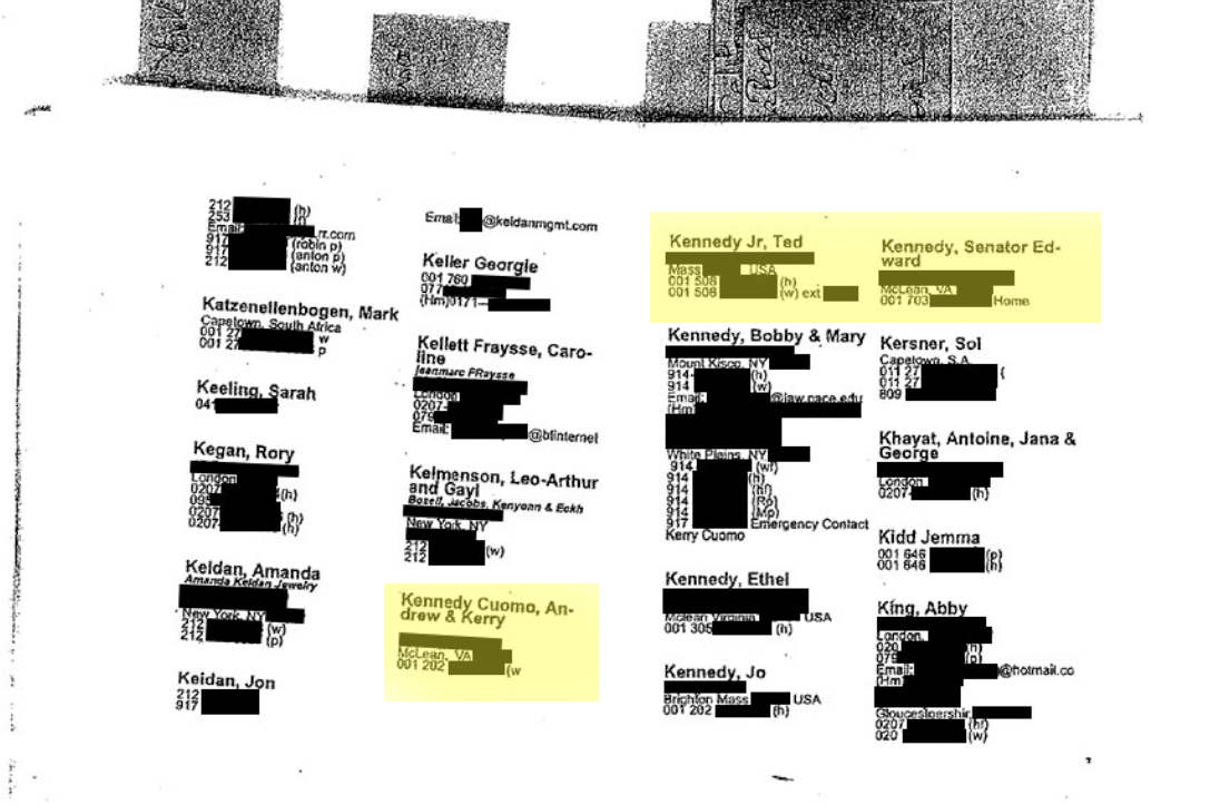 Kennedy | bombshell: we have jeffrey epstein's complete black book and flight logs! some very big names are listed!