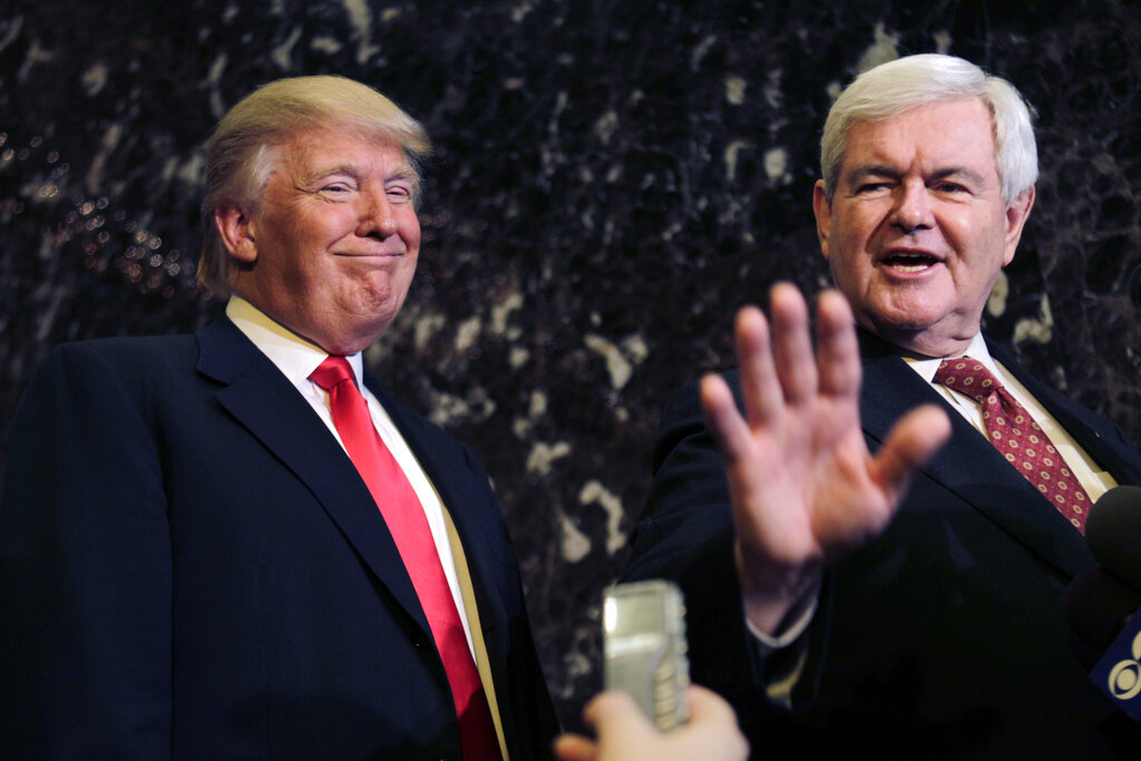 Newt Gingrich Joins Trump In Backing Speaker Johnson Amid Ukraine Funding Crisis