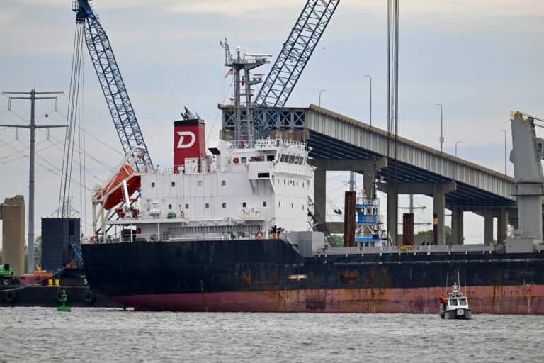 Key Bridge collapse: First large ship leaves Port of Baltimore using deeper temporary channel