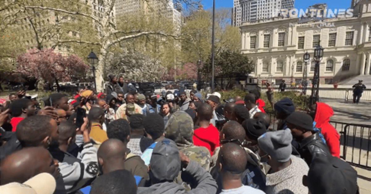 Over 1,000 mostly male, military age African migrants flood NYC City Hall to demand better perks