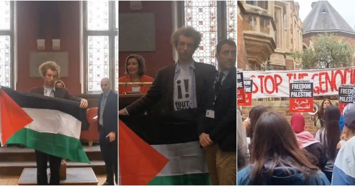 Pro-Palestine protesters disrupt ‘warmonger’ Nancy Pelosi speech in UK: ‘Not welcome!’