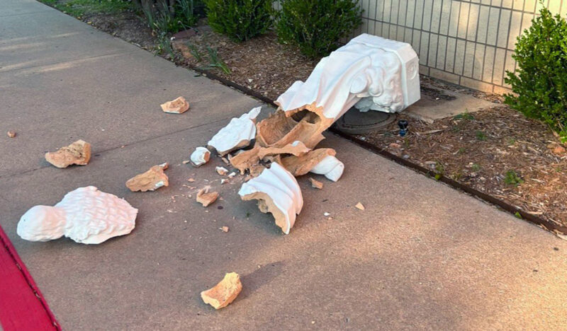 Vandal Destroys Statue of Virgin Mary, 249th Attack on a Catholic Church Since Dobbs Leak