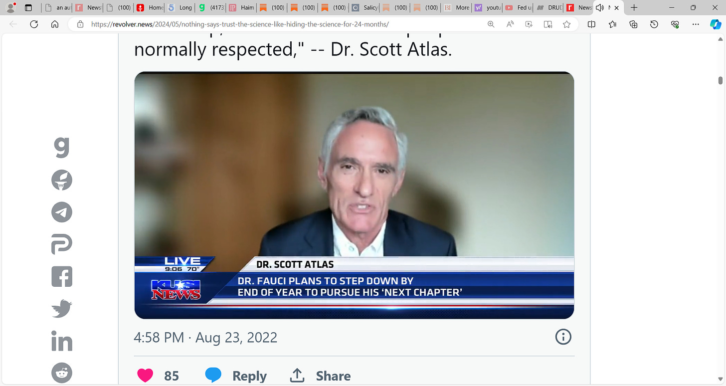 Dr. Scott Atlas: I had the great honor to meet with him in Washington, work with him, this is one of the true brilliant people, who was savaged by Washington, the left, the deepstate cabal; they hated