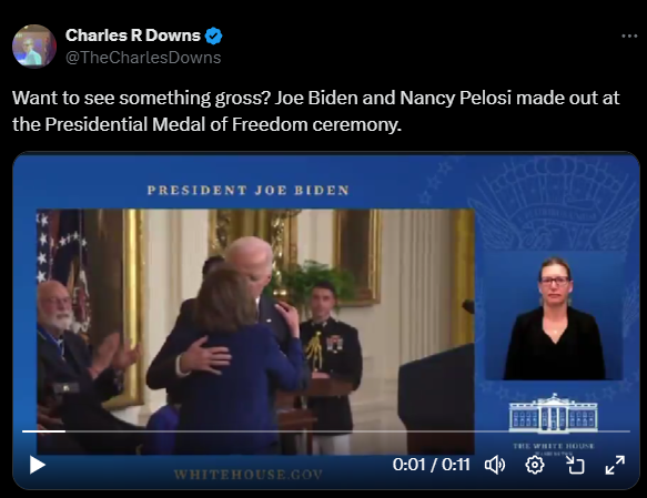 Biden Awards Nancy Pelosi For Her “Get Trump” Efforts as She Receives The Presidential Medal of Freedom