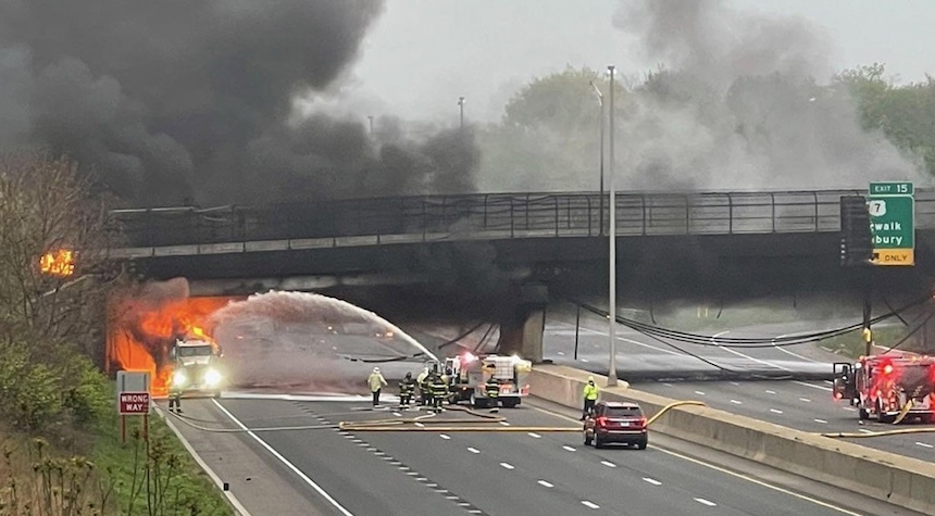 Second Fiery Tanker Crash in Over a Year Shuts Down Connecticut I-95, Causes Chaos
