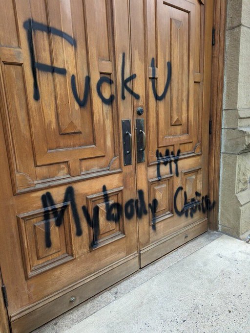Pastor of Church Vandalized With Pro-Abortion Slogans Prays for Vandal to Accept Jesus