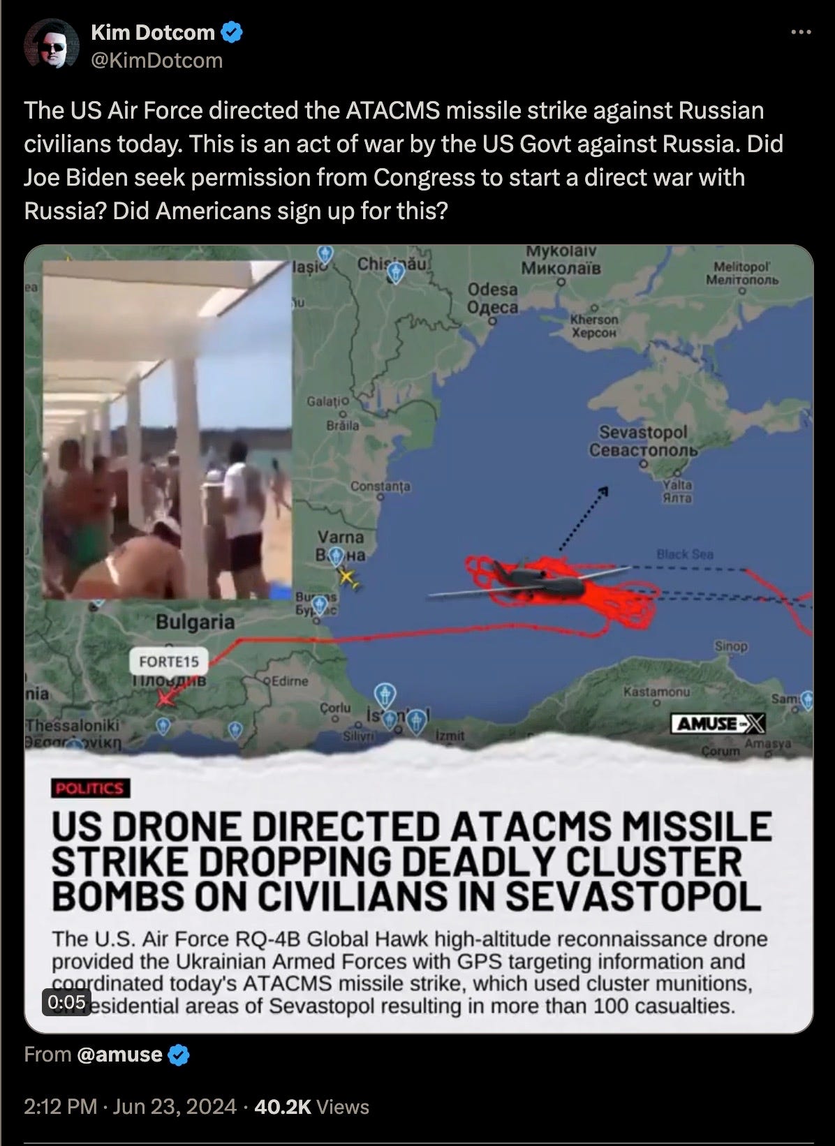 PSYOP-WW3 Rising: The US Air Force Directed ATACMS Missile Strike On Russian Civilians Today
