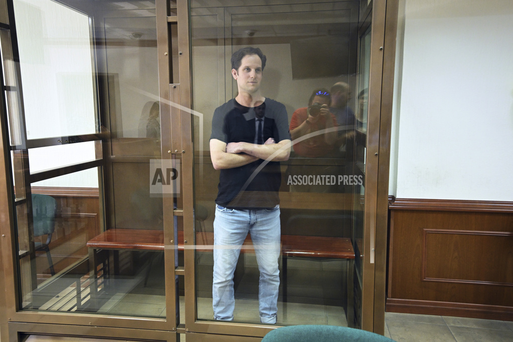 American Reporter Evan Gershkovich Arrives In Russian Court For Secret Espionage Trial