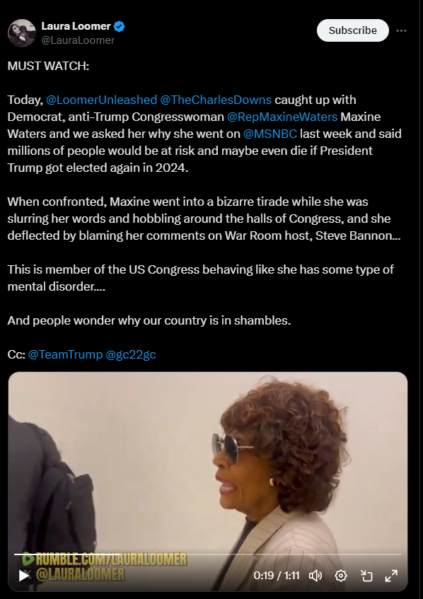EXCLUSIVE VIDEO: Maxine Waters Goes On Another Deranged Rant In An Attempt To Deflect From Her Millions Of People Will Die If Trump Is Reelected Lie