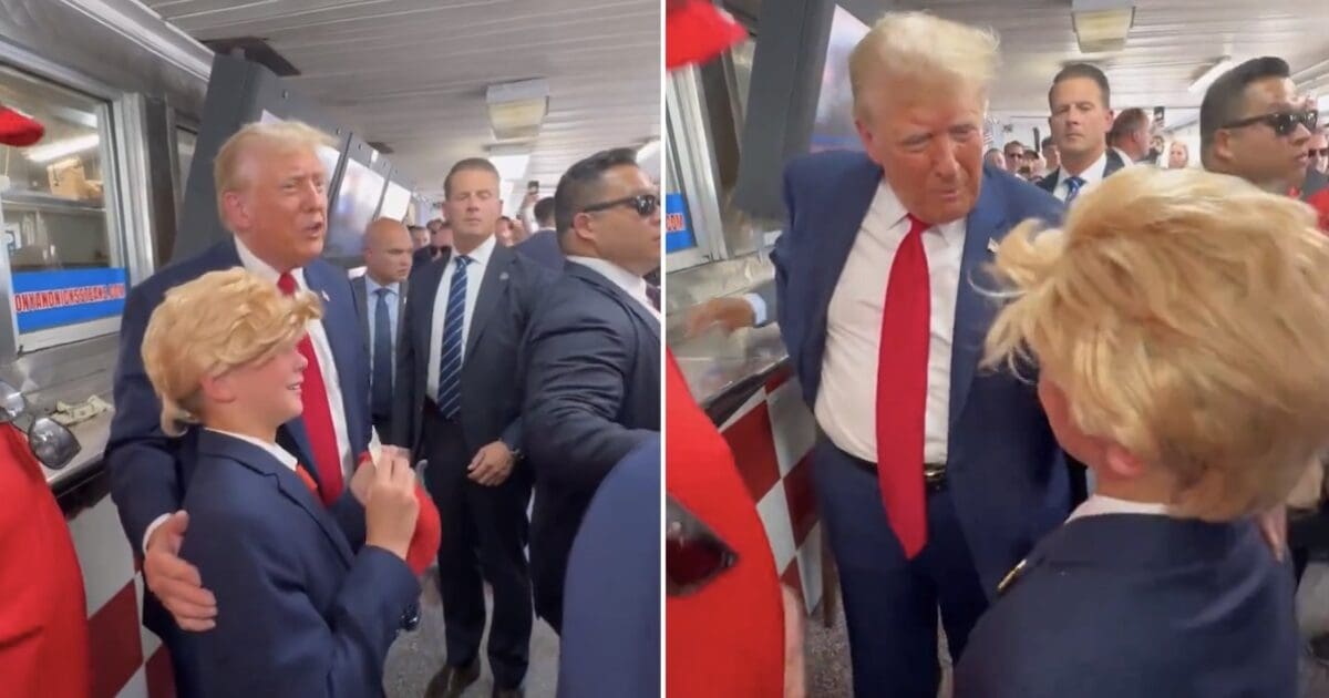 Overwhelmed young Trump impersonator hits ‘pay dirt’ when he meets the REAL deal
