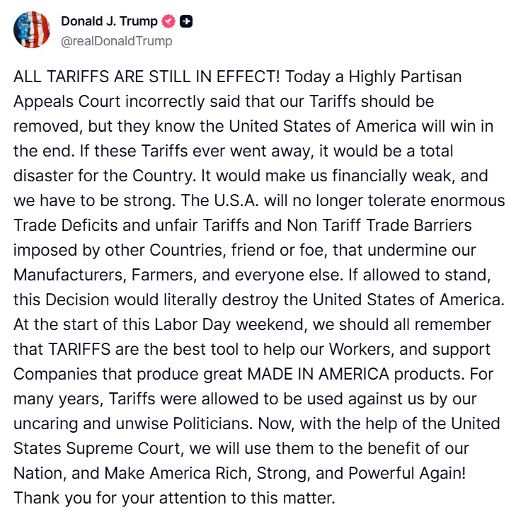 Trump Bets On SCOTUS After Tariffs Are Tossed By Appeals Court
