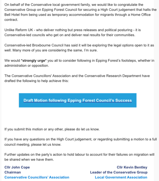 From Epping to everywhere? Conservative councillors urged to consider legal battles