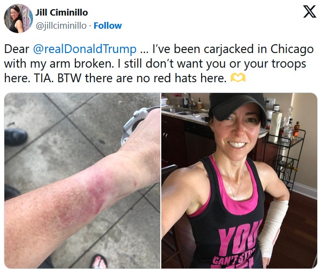 Chicago Woman Who Admits to Being Carjacked and Assaulted Sparks Social Media Mockery After Sending an Insane Message to President Trump