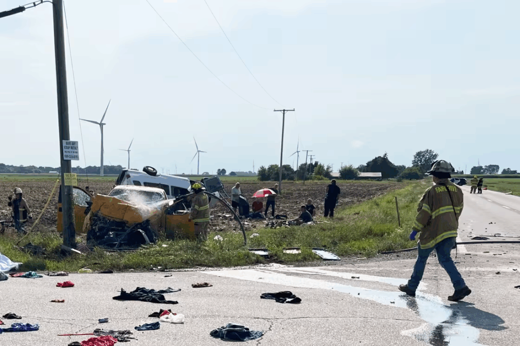 6 dead after truck crashes into van carrying
